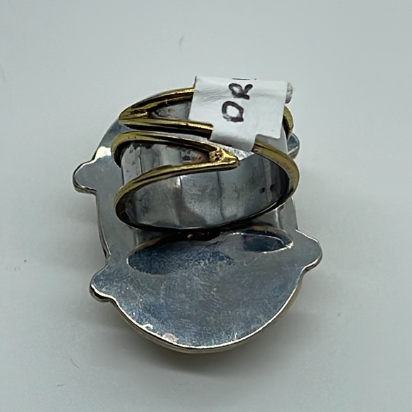 Silver Druzy Copper & Gold Adjustable Ring - Picture 3 of 3